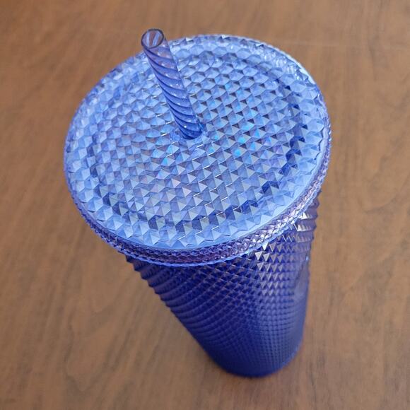 Walt Disneyworld 50th Anniversary Starbucks Studded Tumbler with Straw Blue - Picture 7 of 11